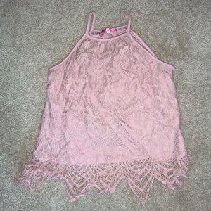 Pink lace top